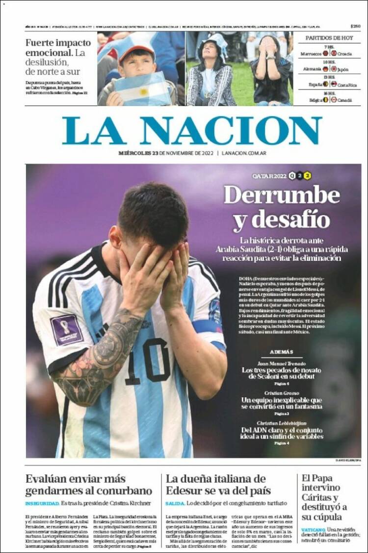 El desastre de Messi y Argentina protagonista de las portadas más