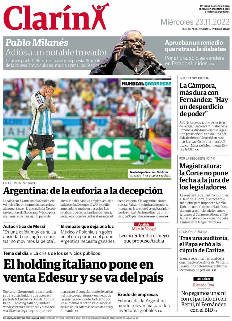 El Desastre De Messi Y Argentina Protagonista De Las Portadas M S