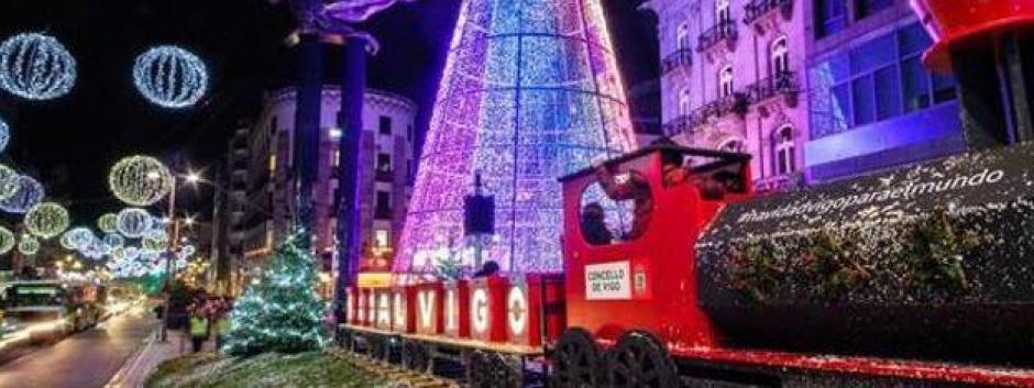 Luces de Navidad en la ciudad de Vigo