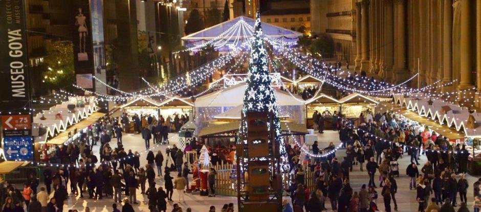 Luces de Zaragoza en la Plaza del Pilar