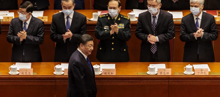 El presidente chino, Xi Jinping lega a la sesión de clausura de la Conferencia Consultiva Política del Pueblo Chino