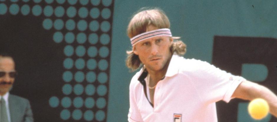Björn Borg durante un partido de Roland Garros