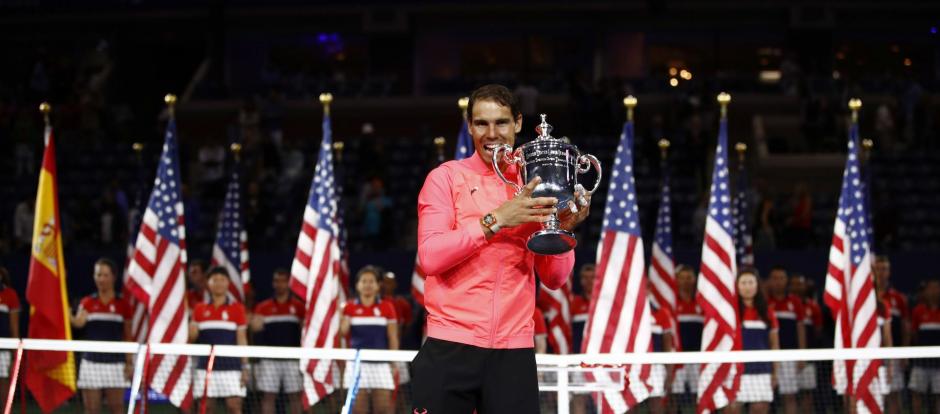 Nadal, con la copa de campeón en Nueva York