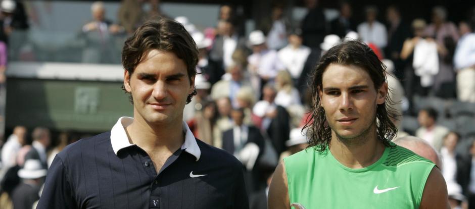 Roger Federer y Rafa Nadal en la final de 2008