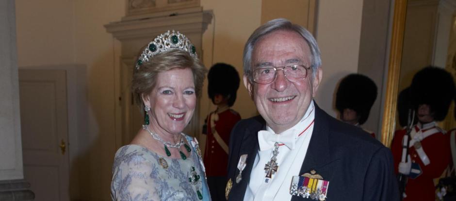King Constantin and Queen Anne-Marie of Greece at the 75th birthday of Queen Margrethe of Denmark a gala dinner