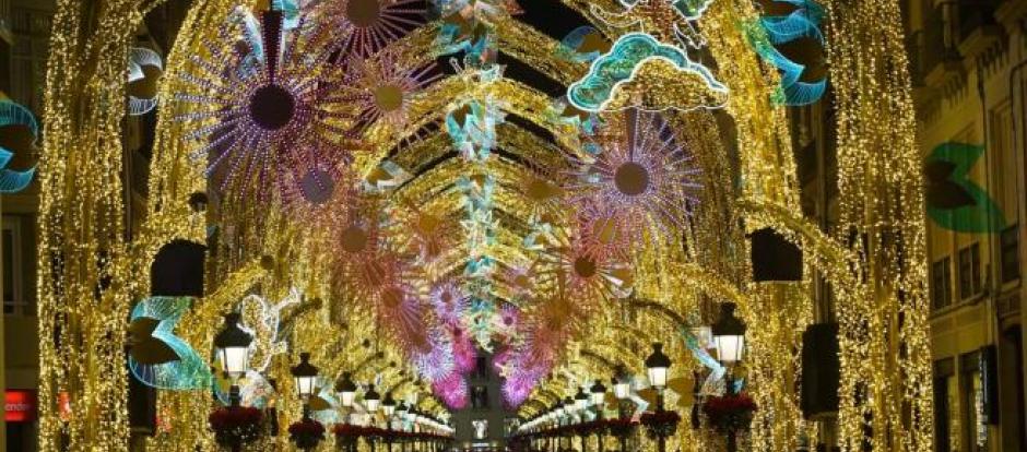 Bosque de Navidad en la calle Larios de Málaga