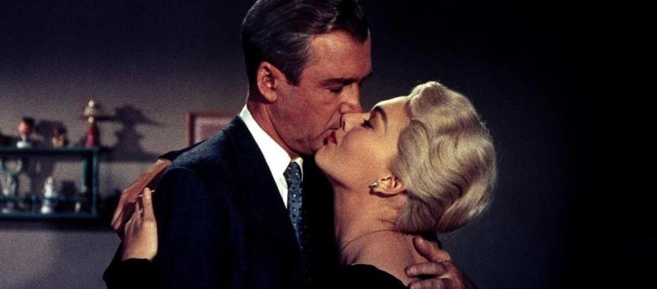 James Stewart y Kim Novak, en <i>Vértigo</i>