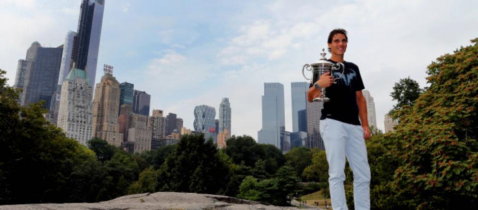 Nadal, celebrando su victoria en Nueva York en el año 2013