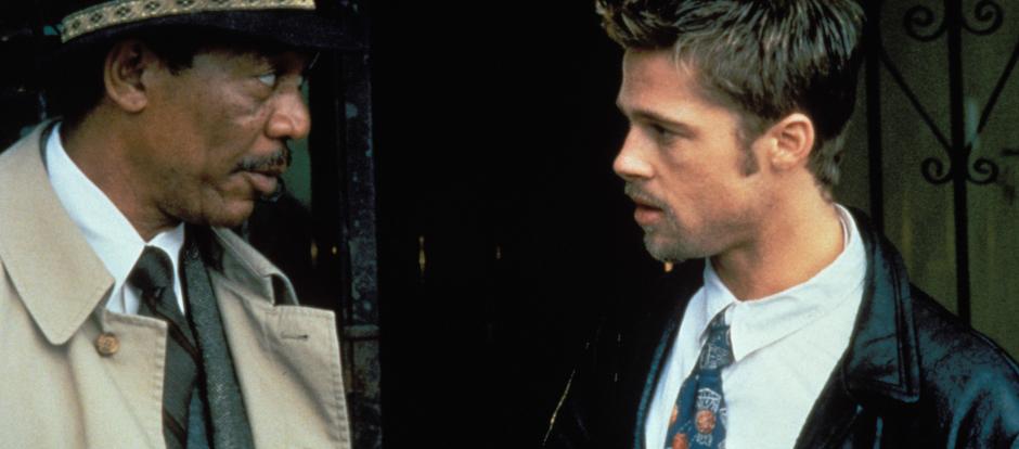 Morgan Freeman y Brad Pitt, protagonistas de <i>Seven</i>