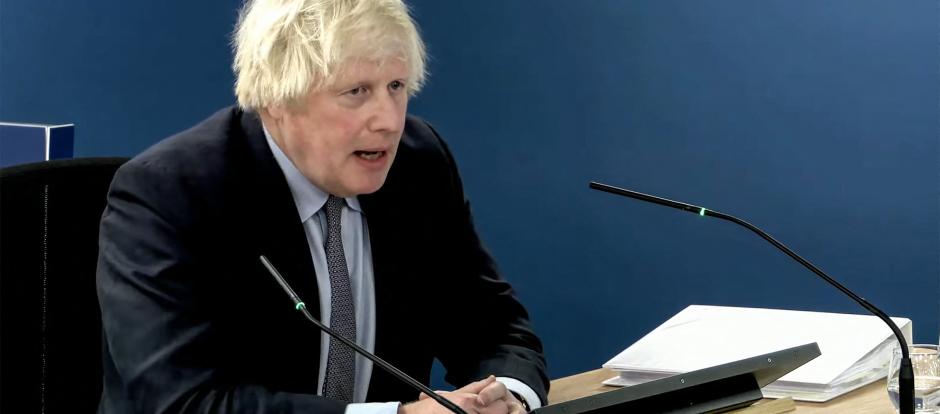 Boris Johnson, durante su declaración ante el Juzgado