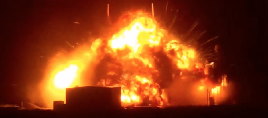 Momento de la explosión del New Glenn de Blue Origin