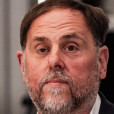 El presidente de ERC, Oriol Junqueras, durante la celebración de un acto informativo en el Hotel Mandarin Oriental Ritz