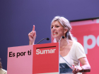 La candidata de Sumar a la Presidencia del Gobierno, Yolanda Díaz, durante el mitin en Sevilla