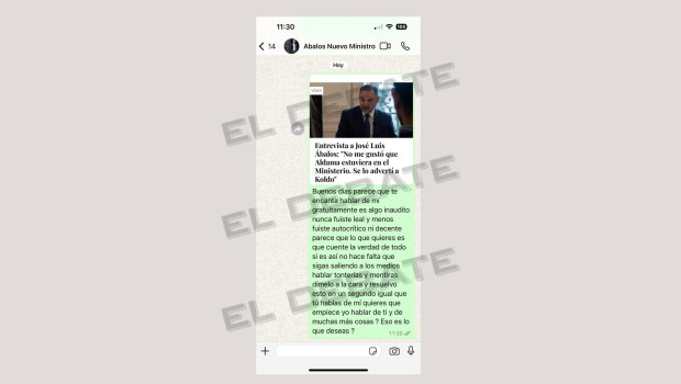 Mensaje de Víctor de Aldama a José Luis Ábalos antes de entrar en la cárcel