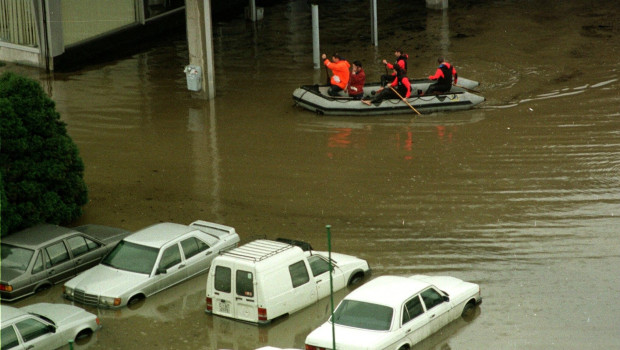 Inundación registrada en La Coruña el 8 de marzo de 1999