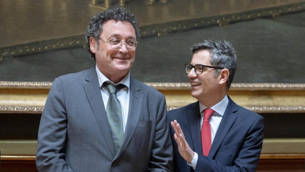 El fiscal general del Estado, Álvaro García Ortiz y el ministro de la Presidencia, Justicia y Relaciones con las Cortes, Félix Bolaños