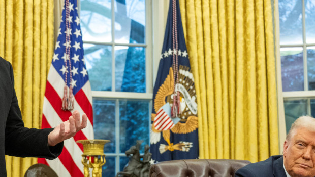Elon Musk junto al presidente estadounidense Donald Trump
