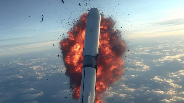 Ilustración de un cohete explotando