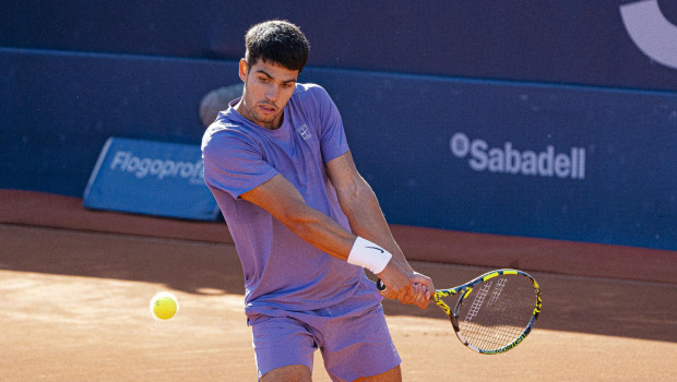 Carlos Alcaraz, durante la final del Conde de Godó