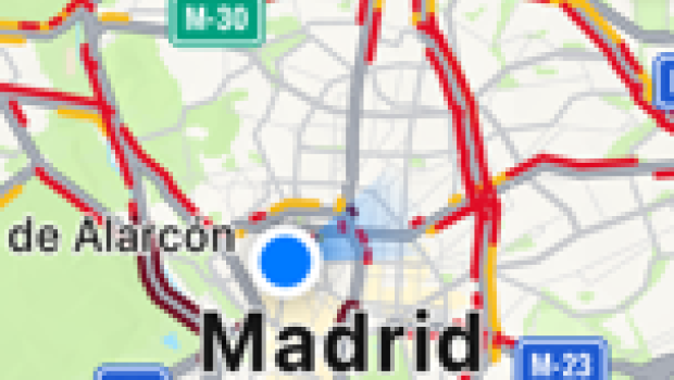 Madrid colapsado en las aplicaciones de navegación