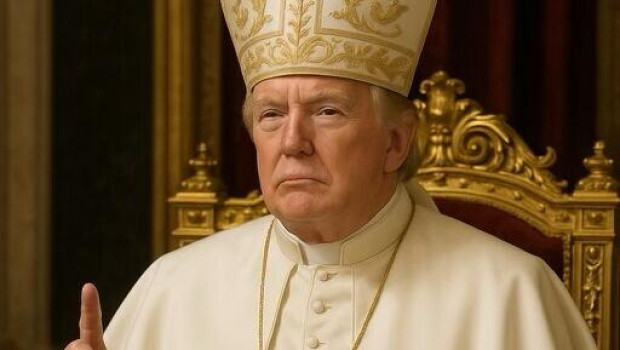Trump vestido de papa