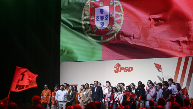 Luís Montenegro en un acto de campaña