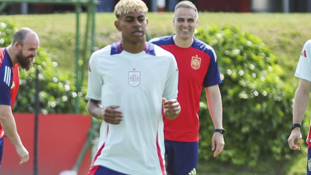 Sesión de entrenamiento de la Selección española