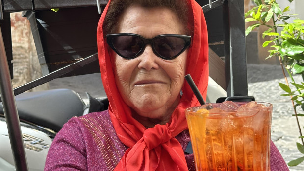 Mari Carmen en su viaje a Roma