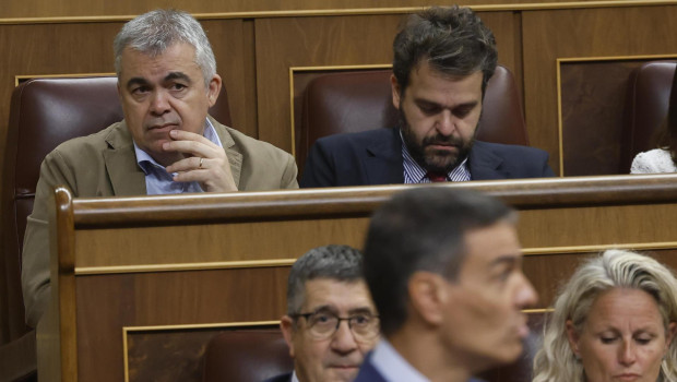 El diputado socialista Santos Cerdán, durante la sesión de control al Ejecutivo este miércoles en el Congreso