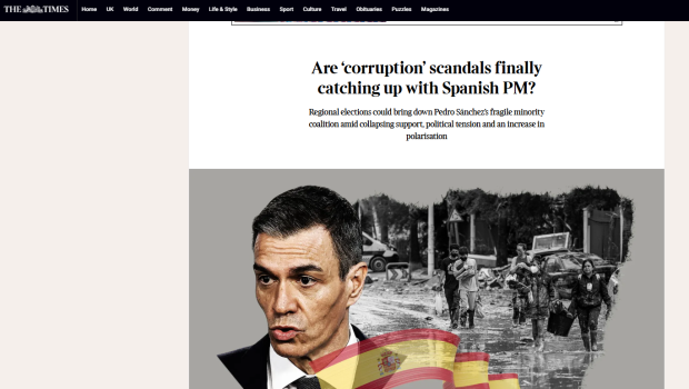 Imagen del artículo publicado en 'The Times'