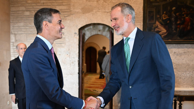 Pedro Sánchez y el Rey, en el Palacio de la Almudaina