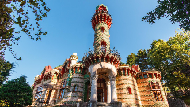 Comillas, Spain - June 7, 2017: general view Gaudi´s Capricho.