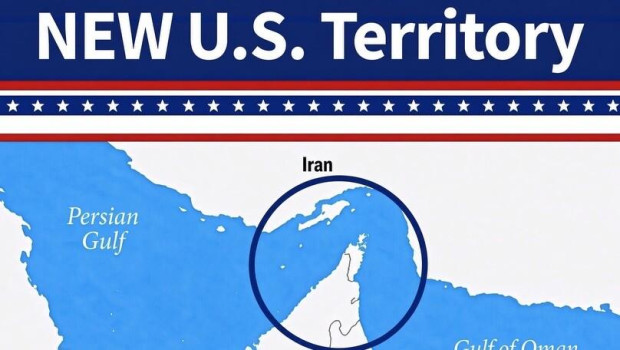 Publicación de Trump en Truth Social en la que declara el estrecho de Ormuz como nuevo territorio estadounidense