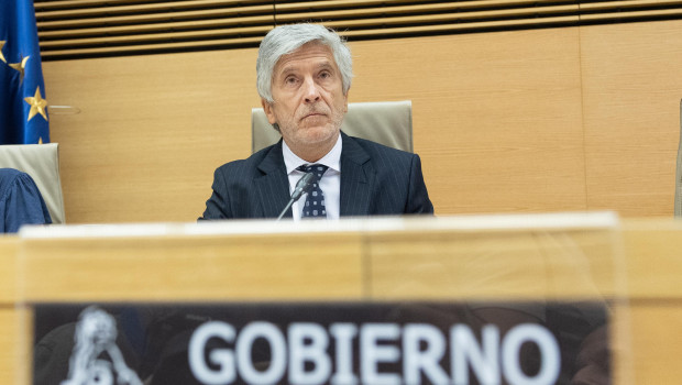 El ministro de Interior, Fernando Grande Marlasaka, durante una comparecencia ante la Comisión de Interior en el Congreso de los Diputados