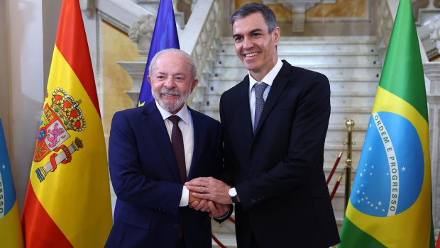 Pedro Sánchez y Luiz Inácio Lula da Silva, en abril en Barcelona