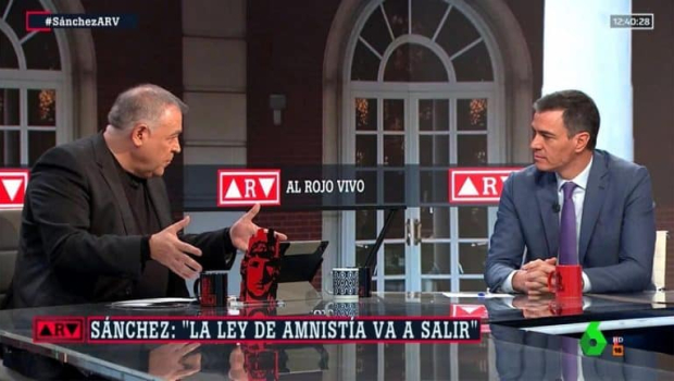 Pedro Sánchez, durante la entrevista en La Sexta