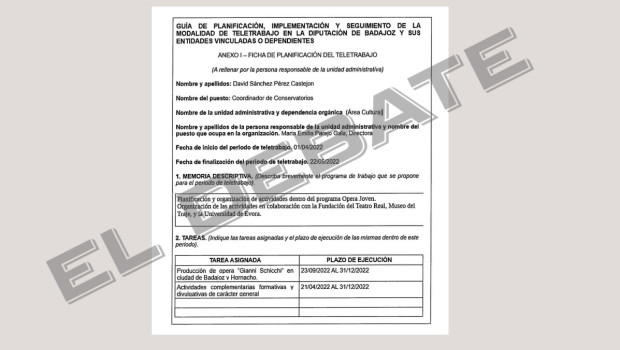 El documento donde David Sánchez propuso ir a trabajar cada 15 días