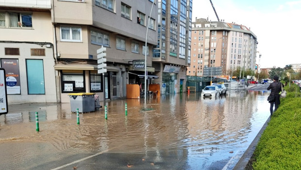 Zona anegada en La Coruña