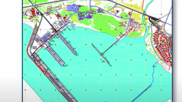 Mapa con los nuevos muelles previstos para la ampliación de la base naval de Rota