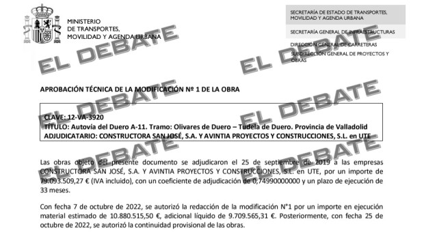 La ampliación de 10,8 millones que recibió el contrato bajo sospecha que ha aportado Aldama