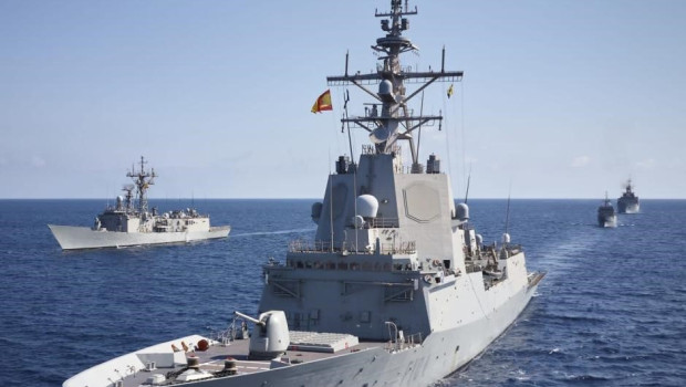 La fragata Méndez Núñez ya está integrada en el Grupo de Combate del portaviones británico HMS ‘Prince of Wales’ durante el despliegue 'Highmast'