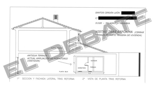 Este es el croquis que la hermana de Cerdán presentó para llevar a cabo una de las reformas
