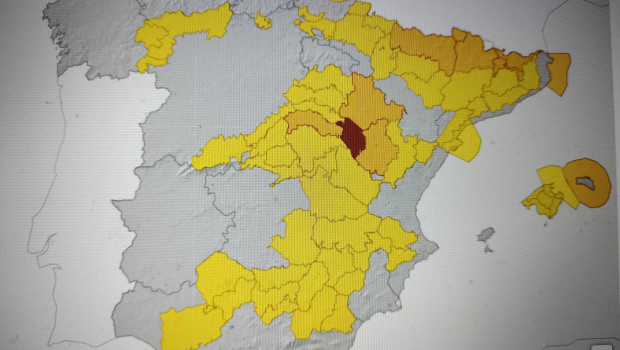 Imagen de los avisos de la Aemet para este miércoles 7 de enero