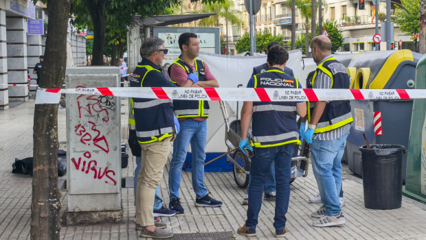 Operarios del servicio municipal de recogida de basuras alertaron del hallazgo sobre las 8:30 de esta mañana al manipular un contenedor en la calle de Sevilla de Jerez ubicado al lado de la parada de autobuses