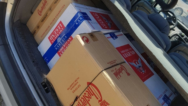 Cajetillas de tabaco de contrabando incautadas por la Guardia Civil en un operativo en el Campo de Gibraltar