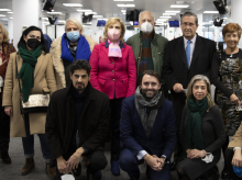 Algunos miembros del Club de Periodistas Gallegos en Madrid, en la redacción de El Debate