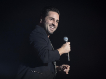 Singer David Bustamante on concert in Madrid on Wednesday, February 16, 2022