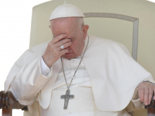 El Santo Padre Francisco, durante una audiencia general en San Pedro del Vaticano