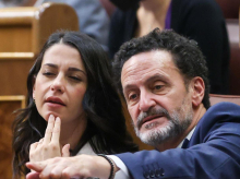 Inés Arrimadas y el portavoz adjunto del grupo parlamentario, Edmundo Bal