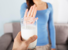 Close-up Of A Woman Rejecting Glass Of Milk At Home.Of,Woman,Rejecting,Glass,Milk,dairy, no, lactose, avoid, intolerance, milk, products, glass,dairy, no, lactose, avoid, intolerance, milk, products, glass,dairy, no, lactose, avoid, intolerance, milk, products, glass, rejection, reject, allergy, holding, person, stop, home, clean, woman, cold, food, sign, panoramic, banner, hand, breakfast, giving, background, health, women, product, interior, girl, intolerant, lady, serve, liquid, young, showing, transparent, female, focus, refusal, finger, adult, closeup, copy, space, pure, indoors, caucasian, prohibition